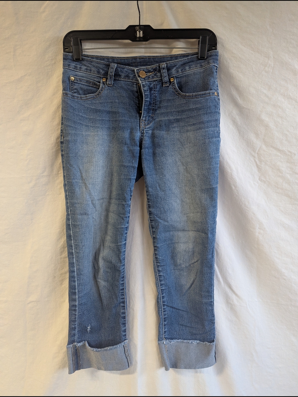 Classic Blue Women’s Jean Capris- Rolled Hem